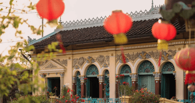 Maison ancienne de Binh Thuy à Can Tho, façade d’une maison coloniale du delta du Mékong